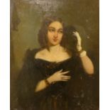 English School, portrait of a lady, oil on canvas, 47 x 39cms,