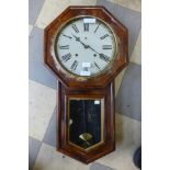A 19th Century rosewood wall clock