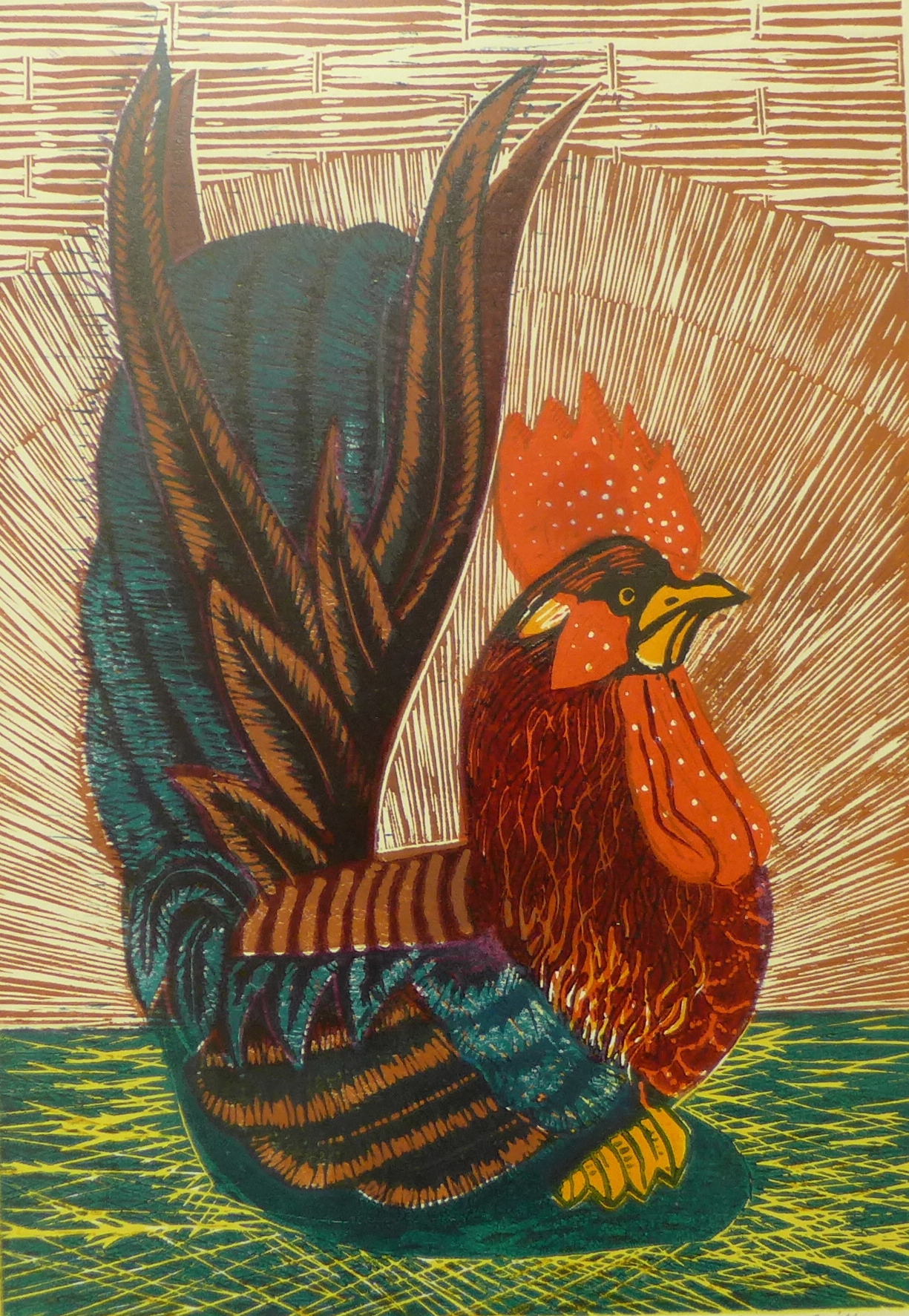 Pamela Guille, The Wooden Chicken, artist proof screen print, 35 x 25cms,