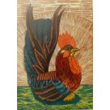 Pamela Guille, The Wooden Chicken, artist proof screen print, 35 x 25cms,