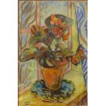 Elvic Steele, still life of flowers with butterfly, pastel, 50 x 33cms,