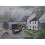 Alan Bamford, The Old Salt Warehouse, Shardlow and The Leeds-Liverpool Canal at Wigan, watercolours,