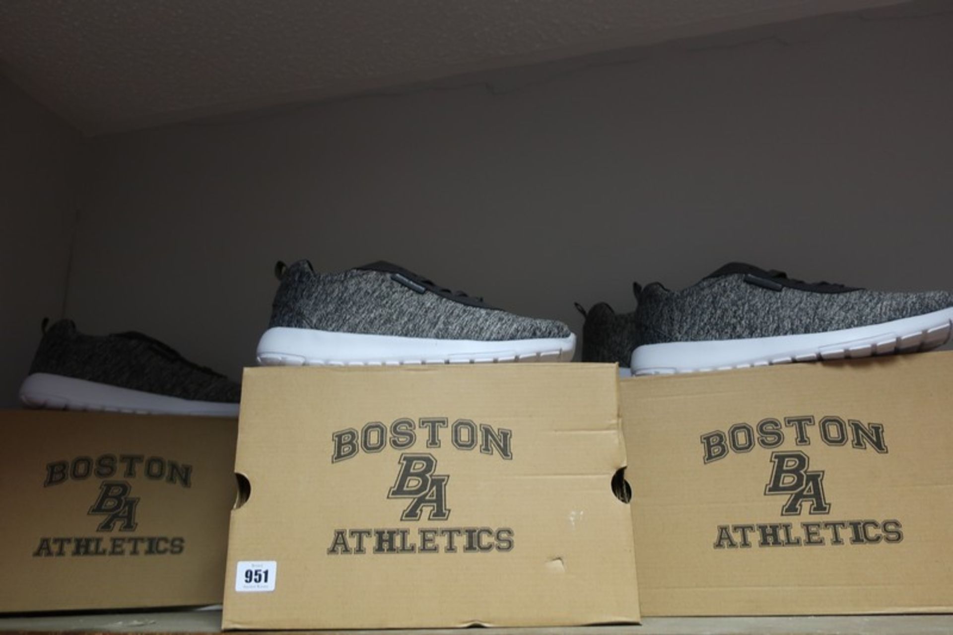 Five pairs of Boston Athletics Rapide shoes in grey (UK 10).