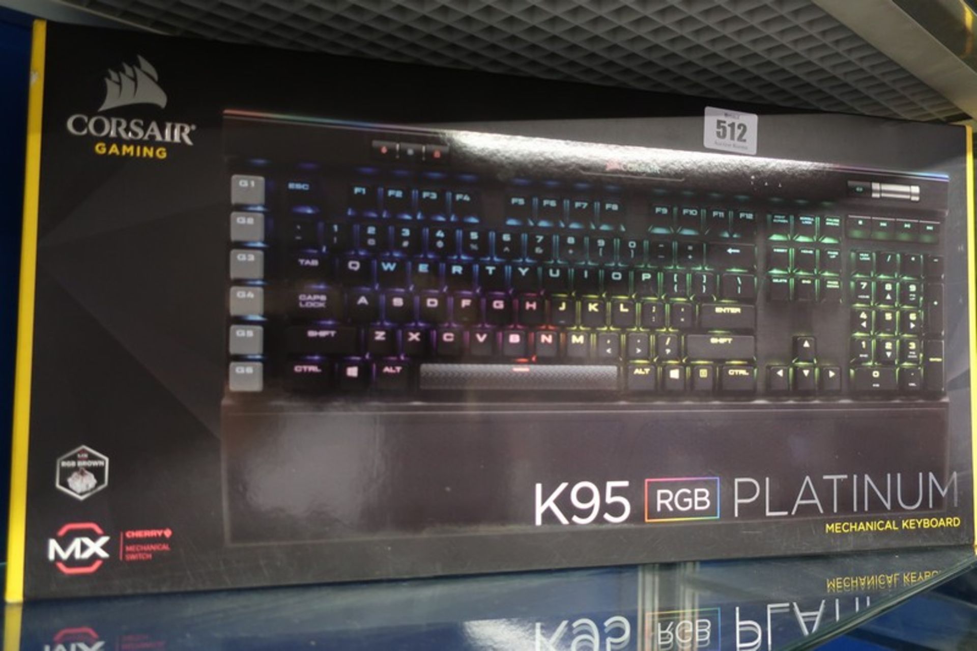 A Corsair K95 Platinum RGB Mechanical Gaming Keyboard (UK Layout) with Cherry MX Speed Switches, Per