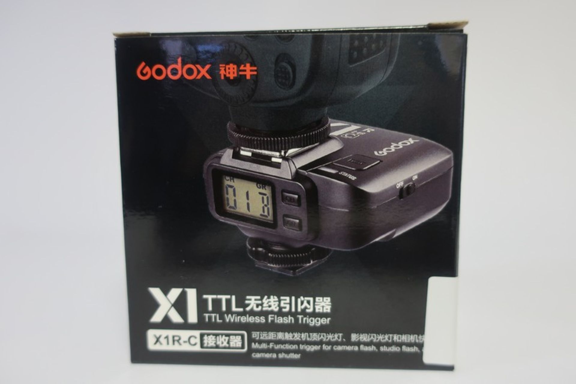 Four boxed as new Godox X1R-C TTL Wireless Flash Trigger for Canon.