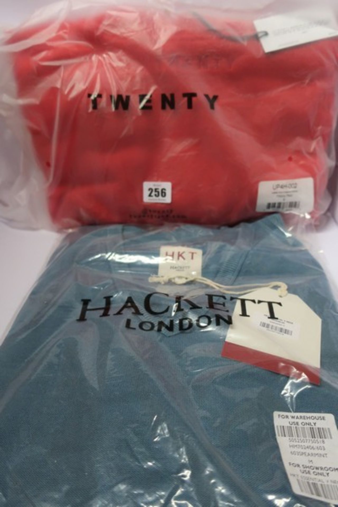 A Twenty Pride Terry cropped hoodie (Size S) and a Hackett London HKT essential V neck in