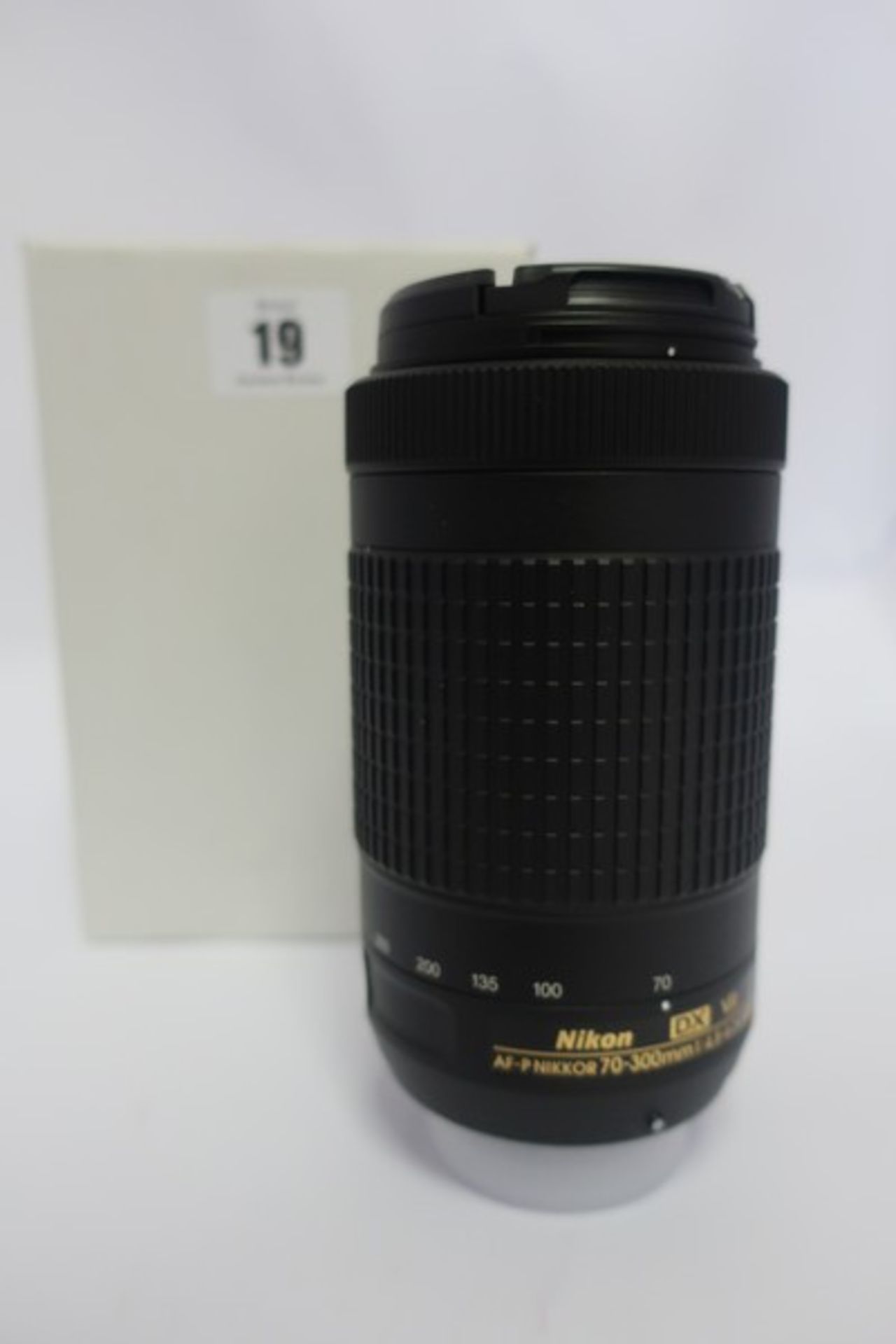 An as new Nikon AF-P DX NIKKOR 70-300mm f/4.5-6.3G ED VR lens.