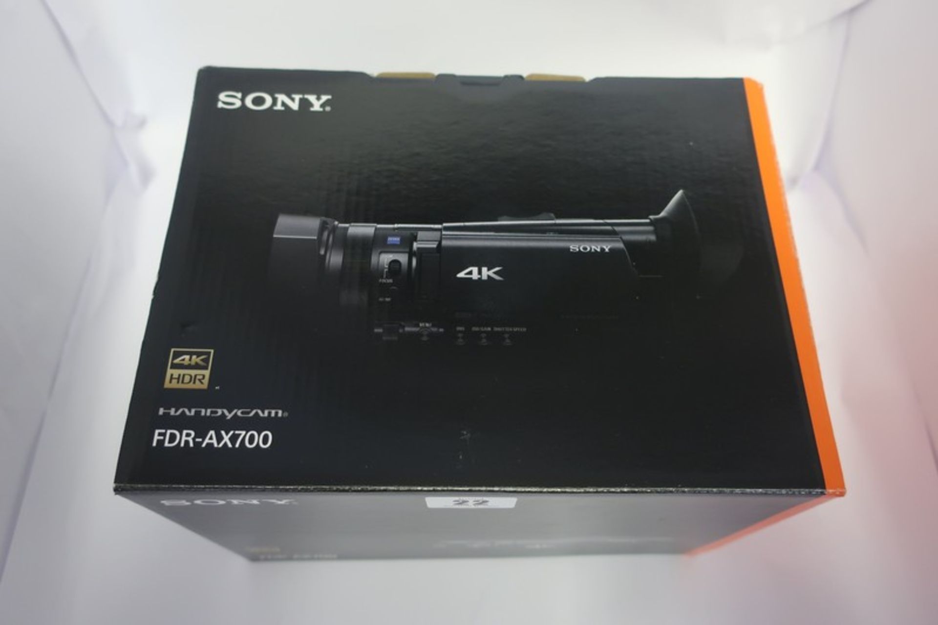 A boxed as new Sony Handycam FDR-AX100E 4K Ultra HD camcorder (PAL).