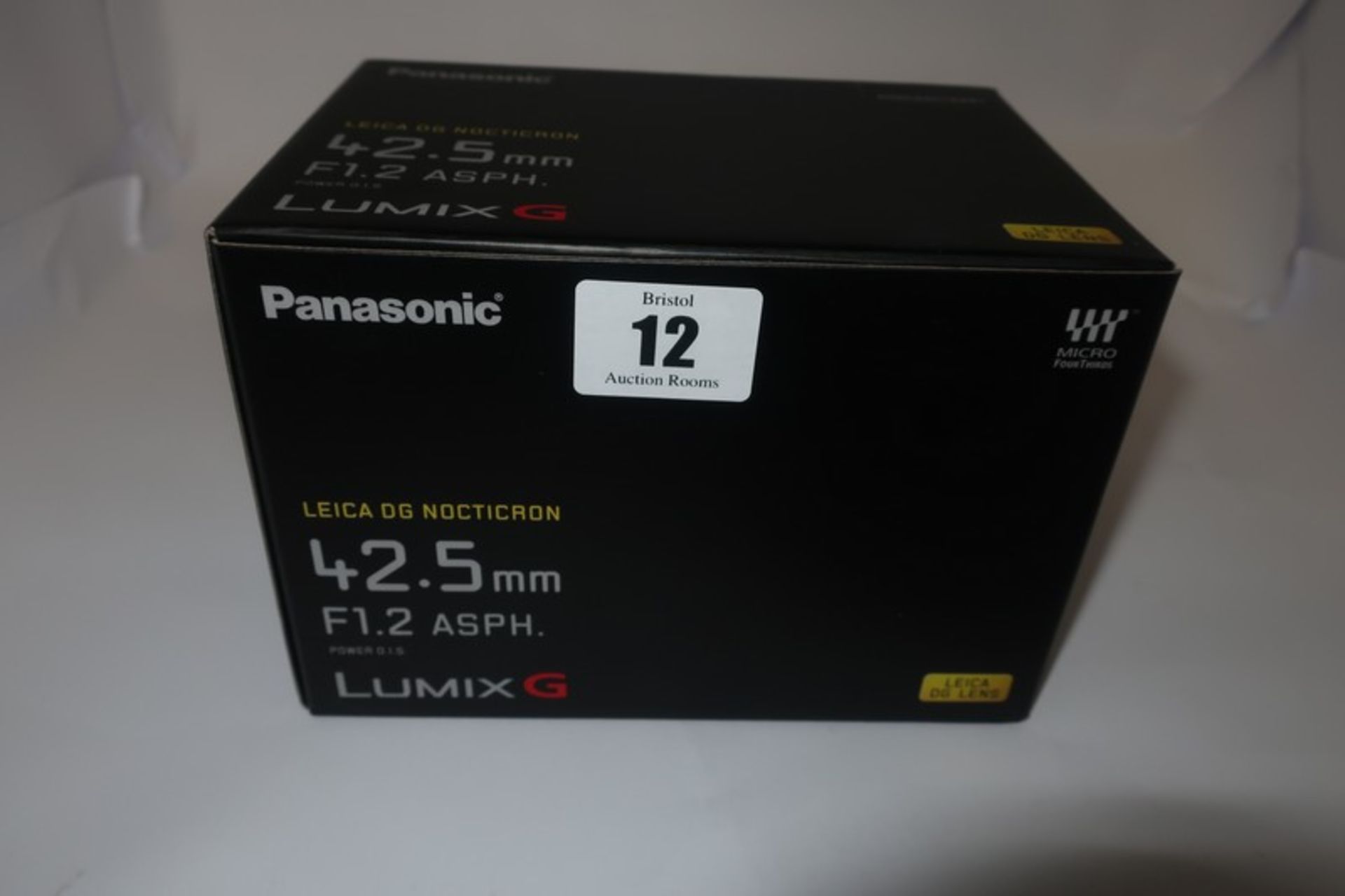 A boxed as new Panasonic Leica DG Nocticron 42.5mm f/1.2 ASPH lens for Micro Four Thirds cameras.