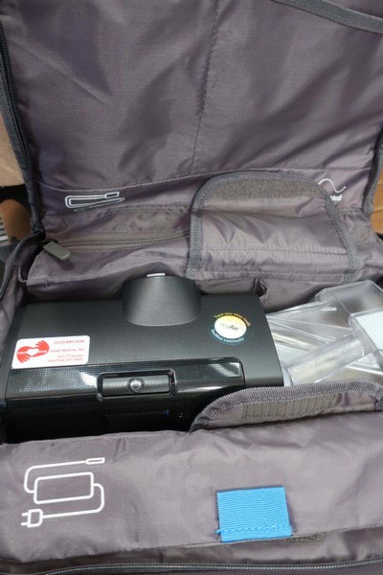 A pre-owned Resmed Airsense 10 Auto CPAP machine with power adapter in carry case. - Image 4 of 5