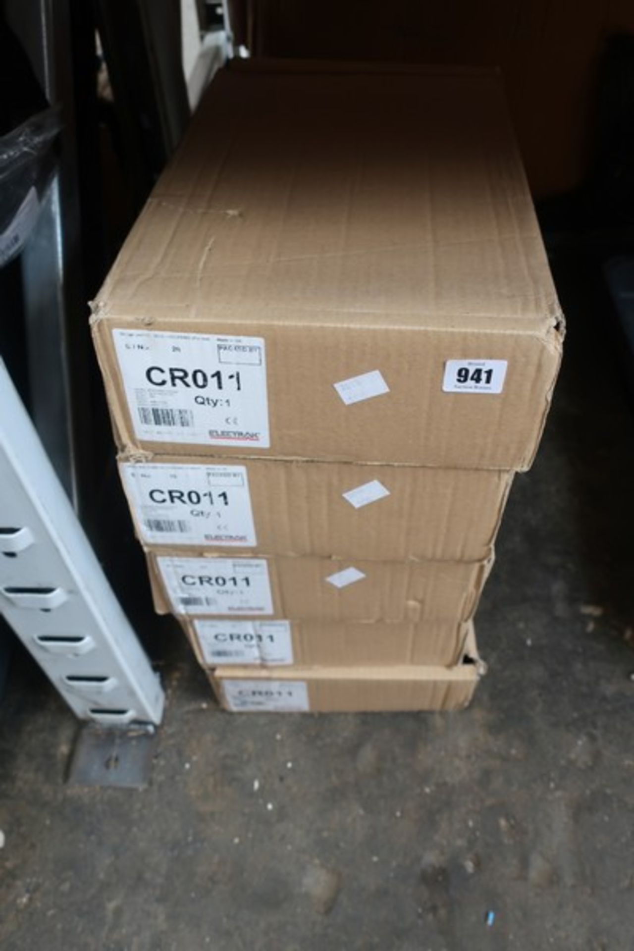 Five boxed Electrak CR011 floor service boxes.