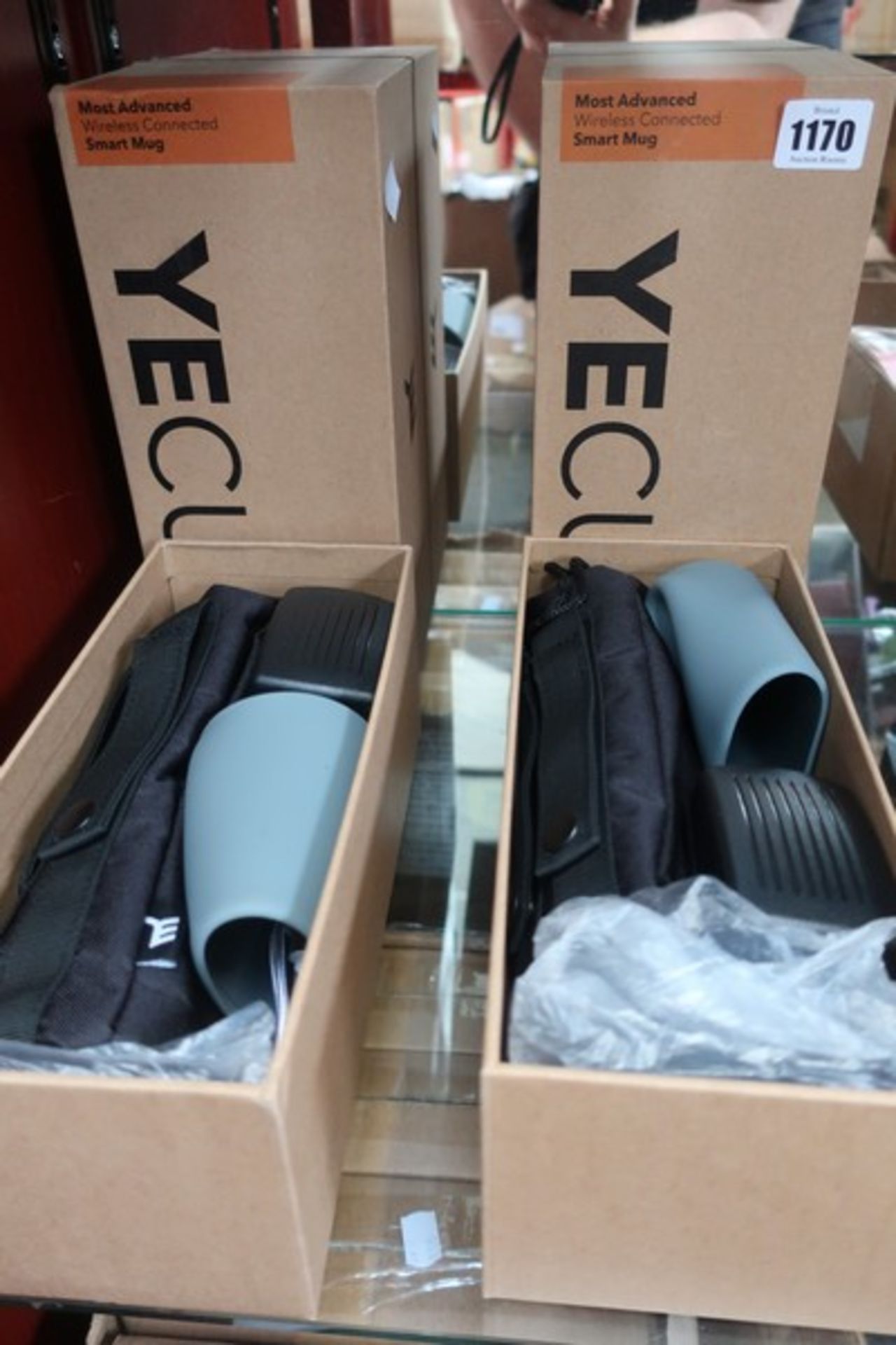 Two boxed as new YEcups - wireless connected smart mugs.