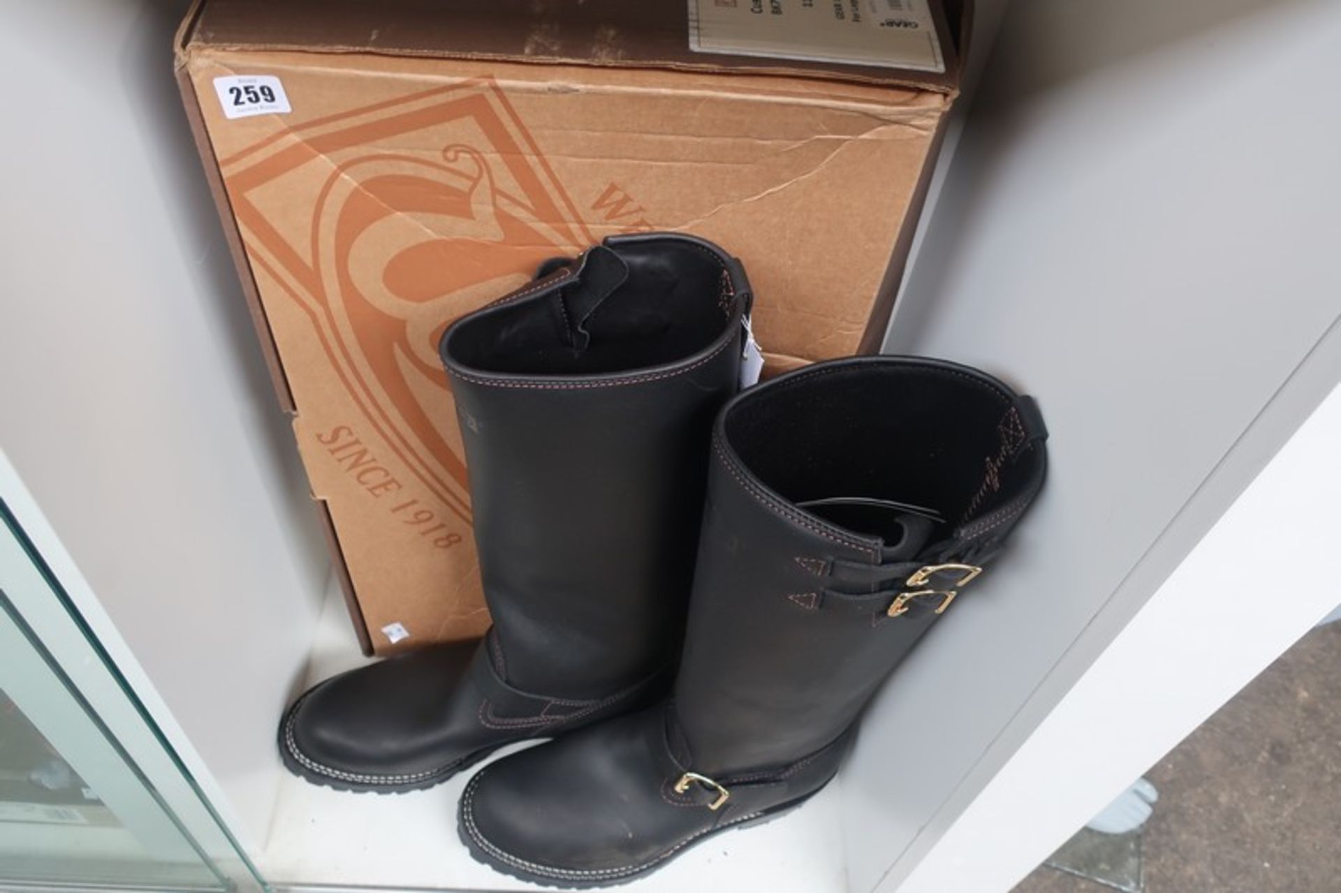 A pair of as new Wesco Custom Boss boots (11.5D?).