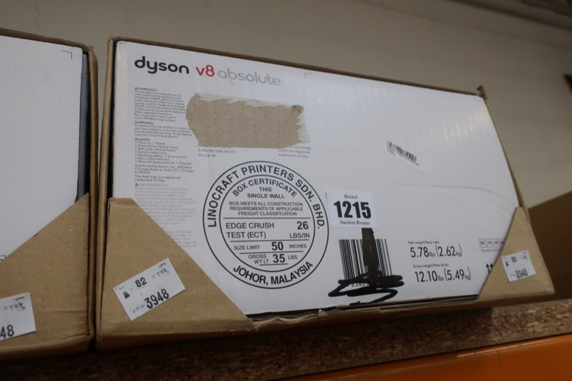 A boxed as new Dyson V8 Absolute vacuum cleaner.