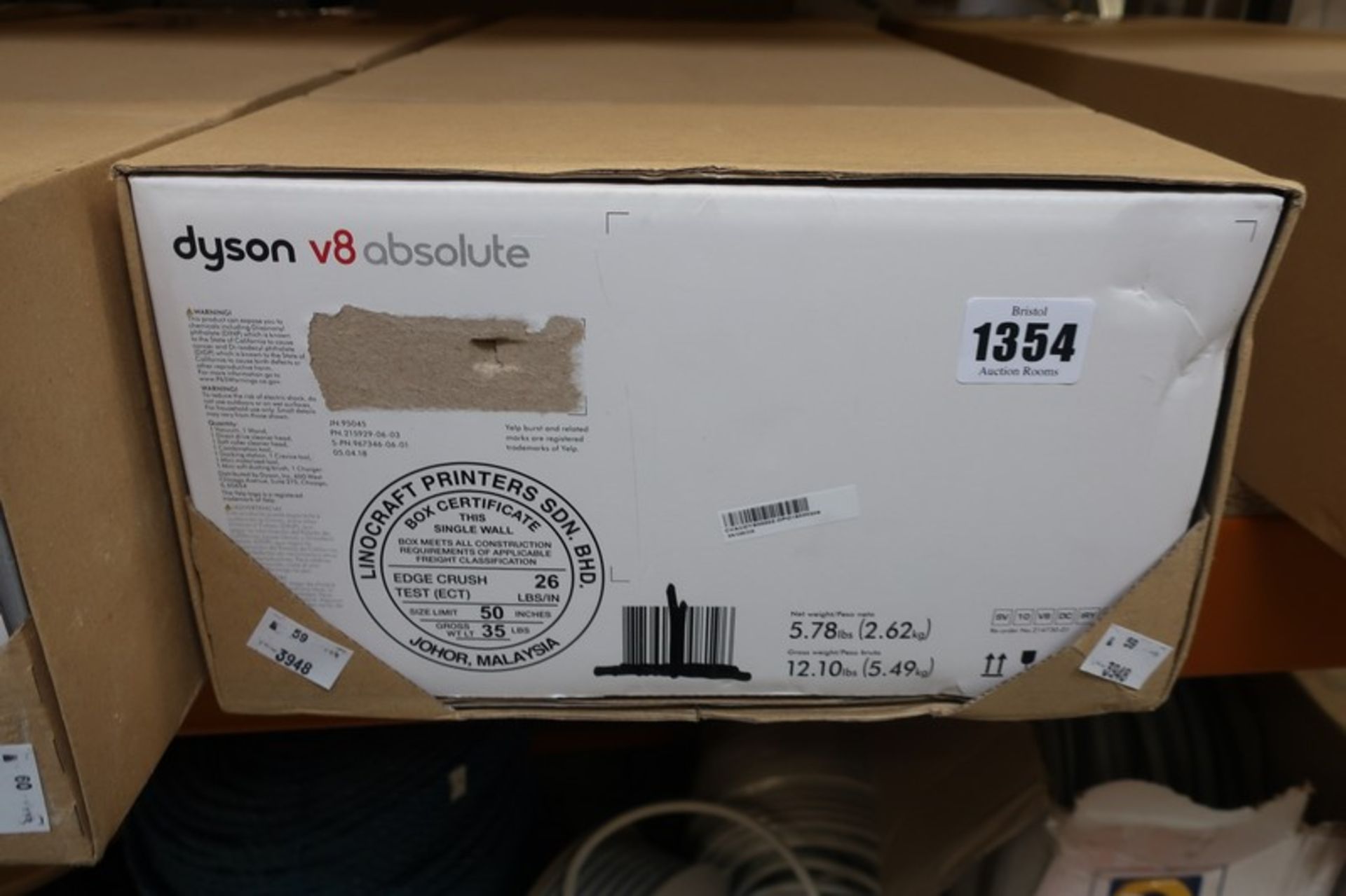 A boxed as new Dyson V8 Absolute vacuum cleaner.