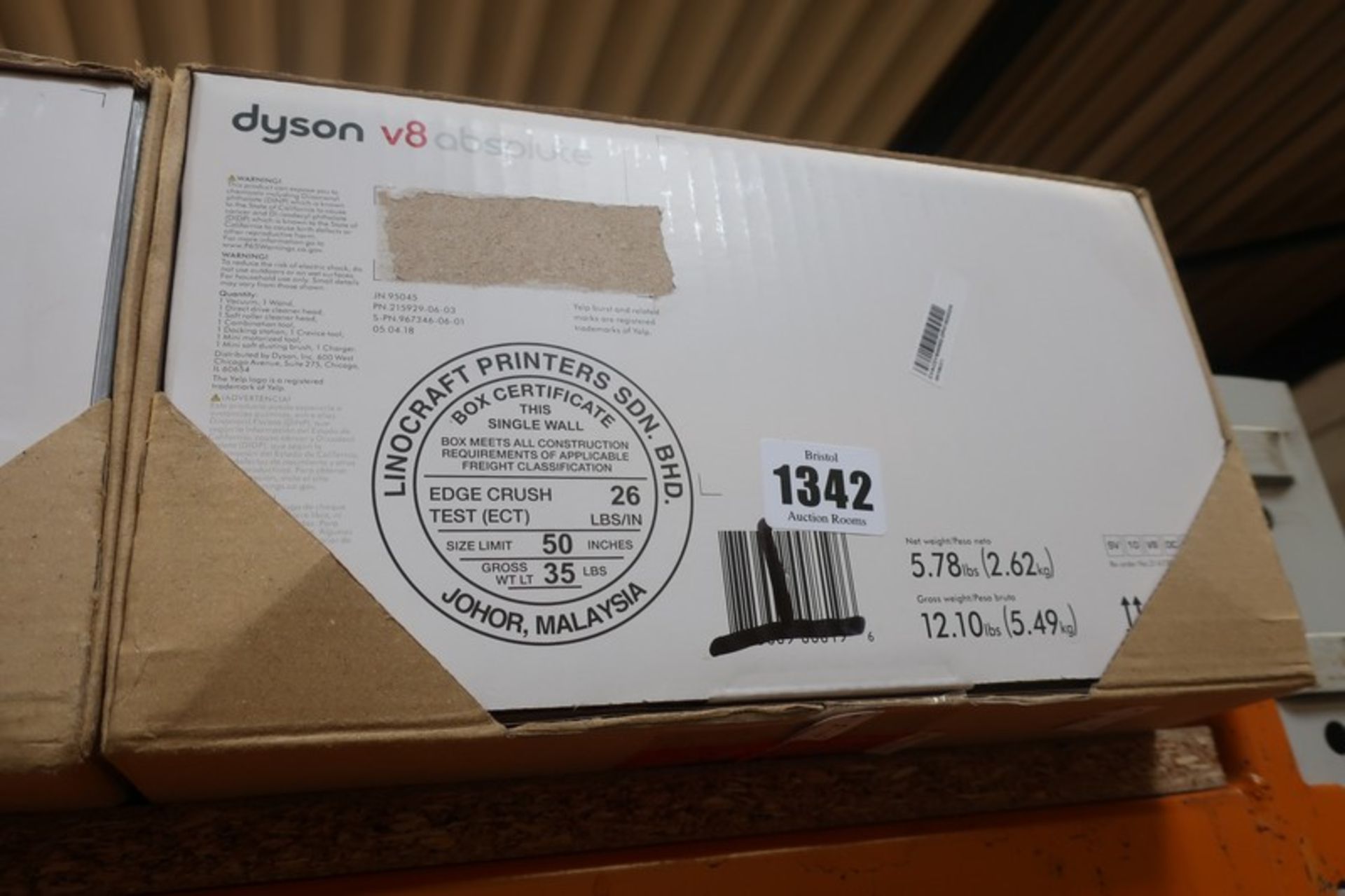 A boxed as new Dyson V8 Absolute vacuum cleaner.