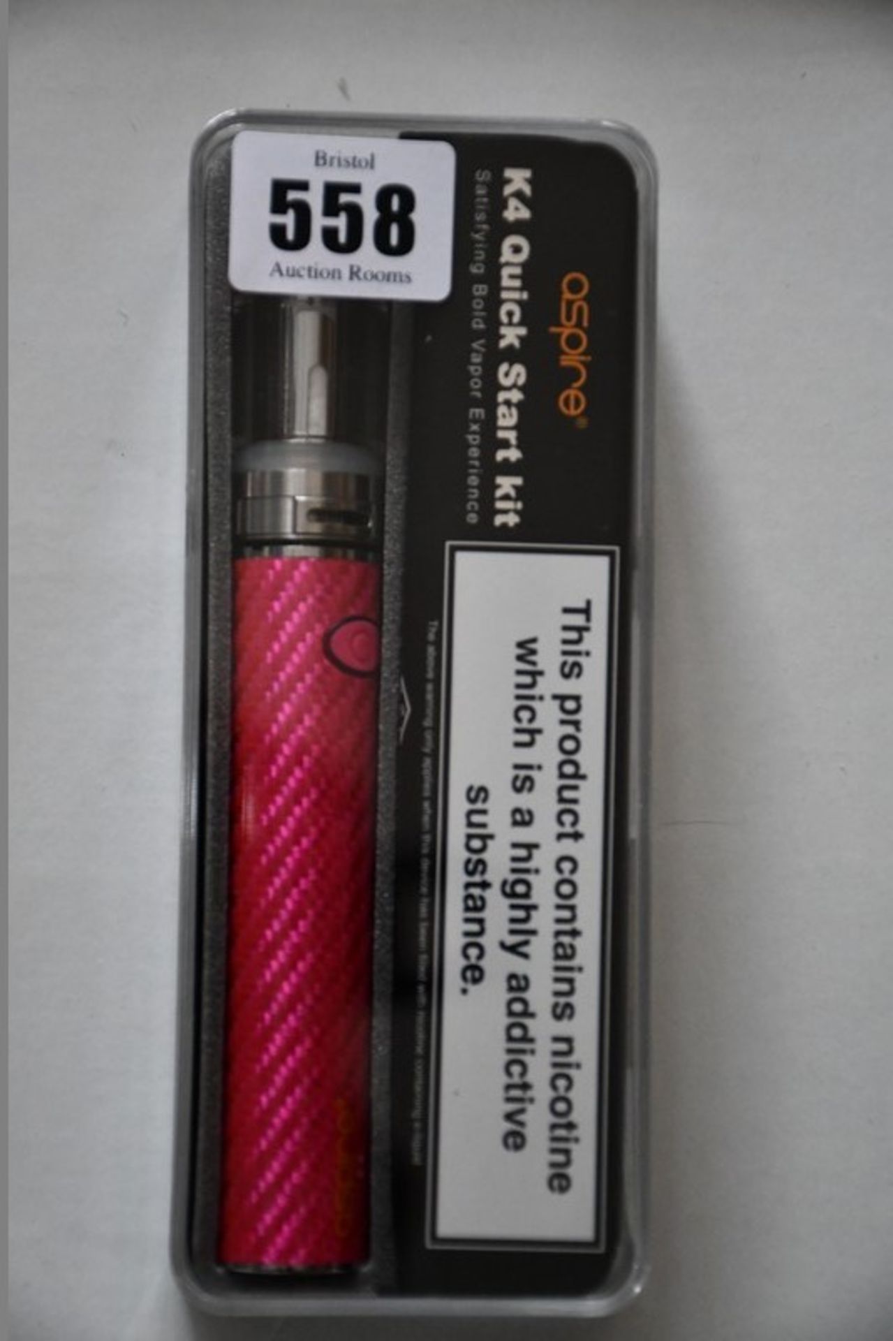 Five boxed as new Aspire K3 Quick Start Vape Kits in Pink (Boxes sealed) (Over 18's only).