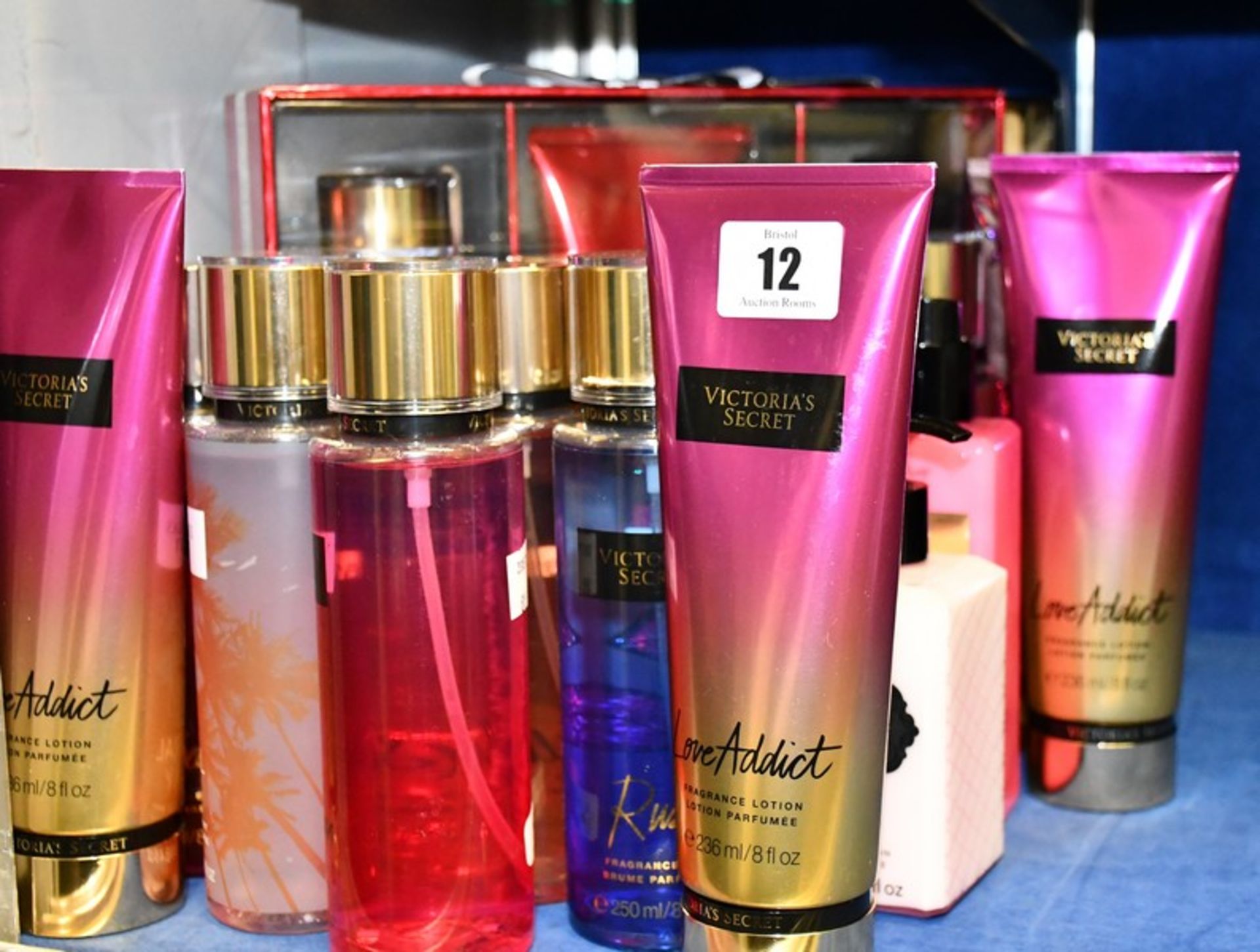 Two Victoria Secrets gift sets, ten Victoria secret fragrance mist, eight fragrance lotion.