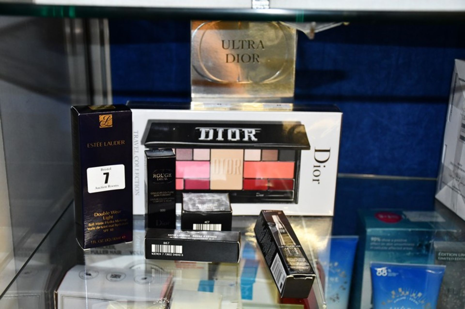 Two Dior Ultra Dior couture palettes together with five other cosmetic items to include Mac, Lancome