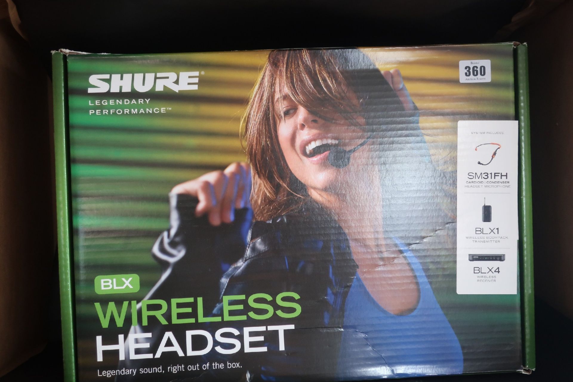 A boxed as new Shure BLX Wireless Fitness Headset System with SM31FH Headset Microphone (Box