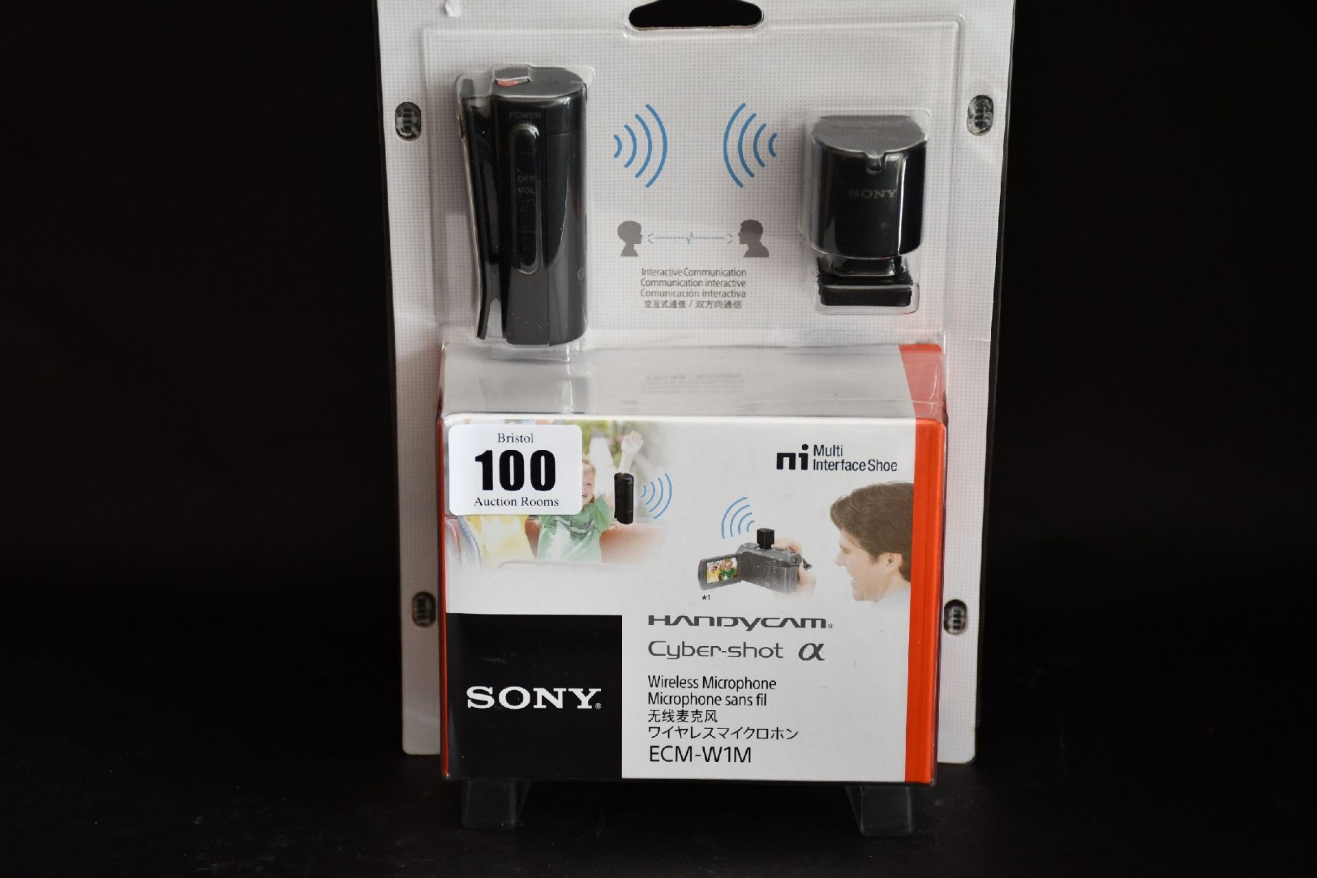 A boxed as new Sony ECM-W1M Bluetooth Wireless Microphone System for HandyCam Camcorders (Box