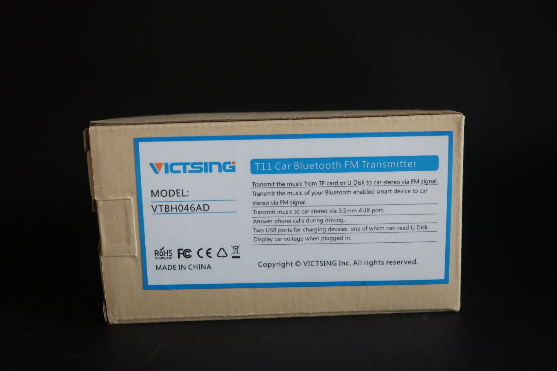 Fifteen boxed as new Victsing T11 Car Bluetooth FM Transmitters (Model: VTBH046AD).