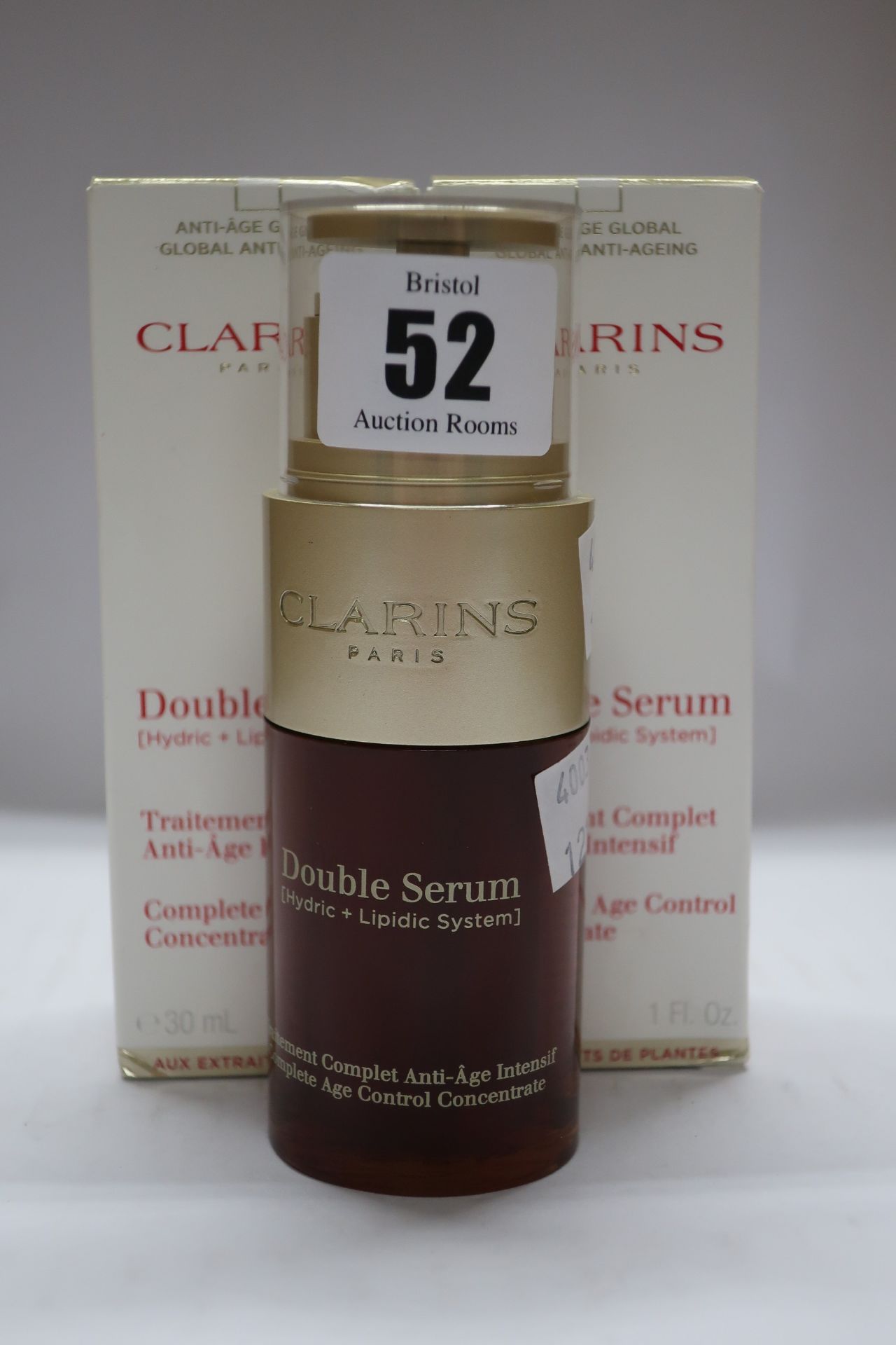 Three Clarins double serum complete age control concentrate (30ml).