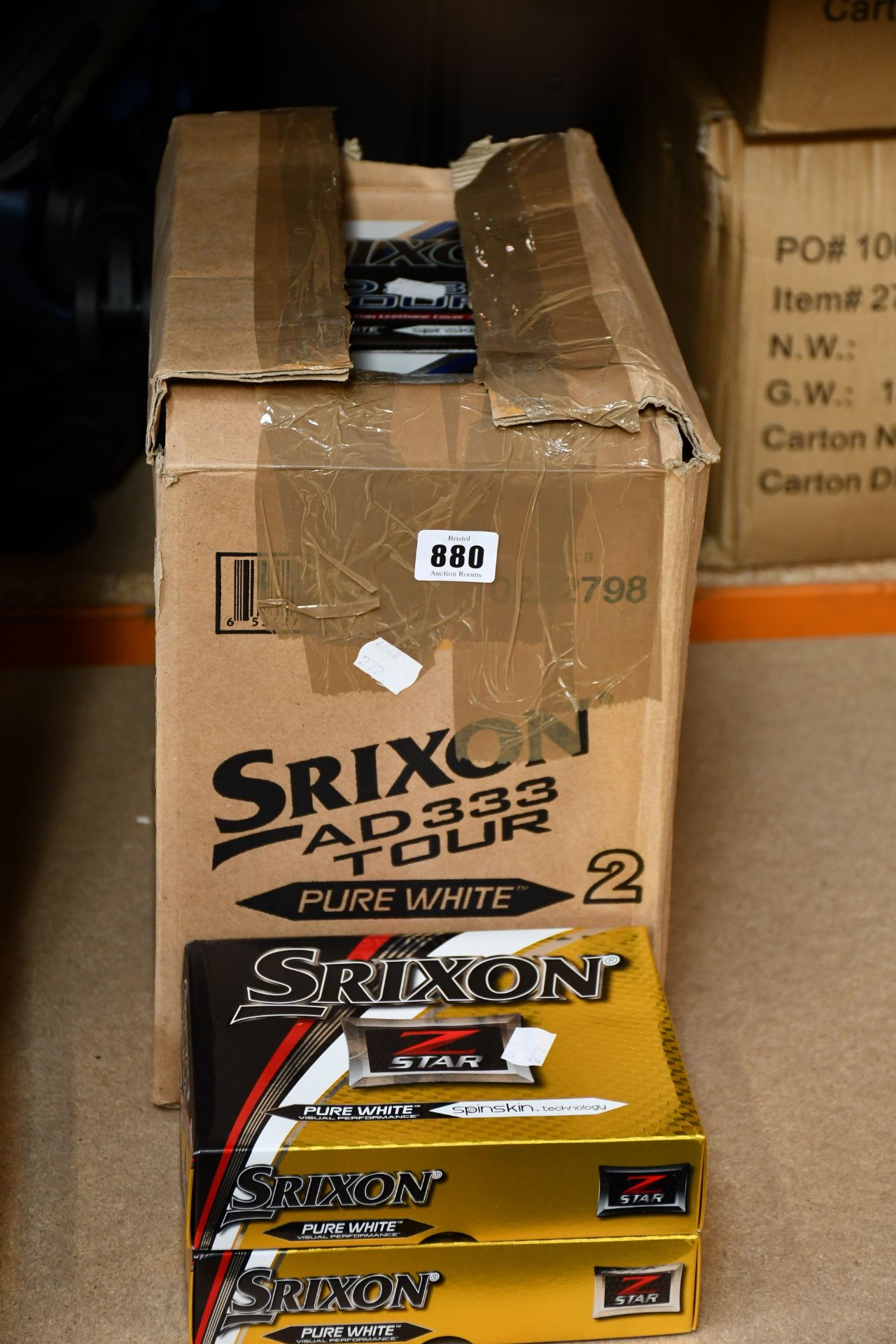 Twelve boxes of twelve as new Srixon AD333 Tour golf balls and two boxes of twelve Srixon Z Star