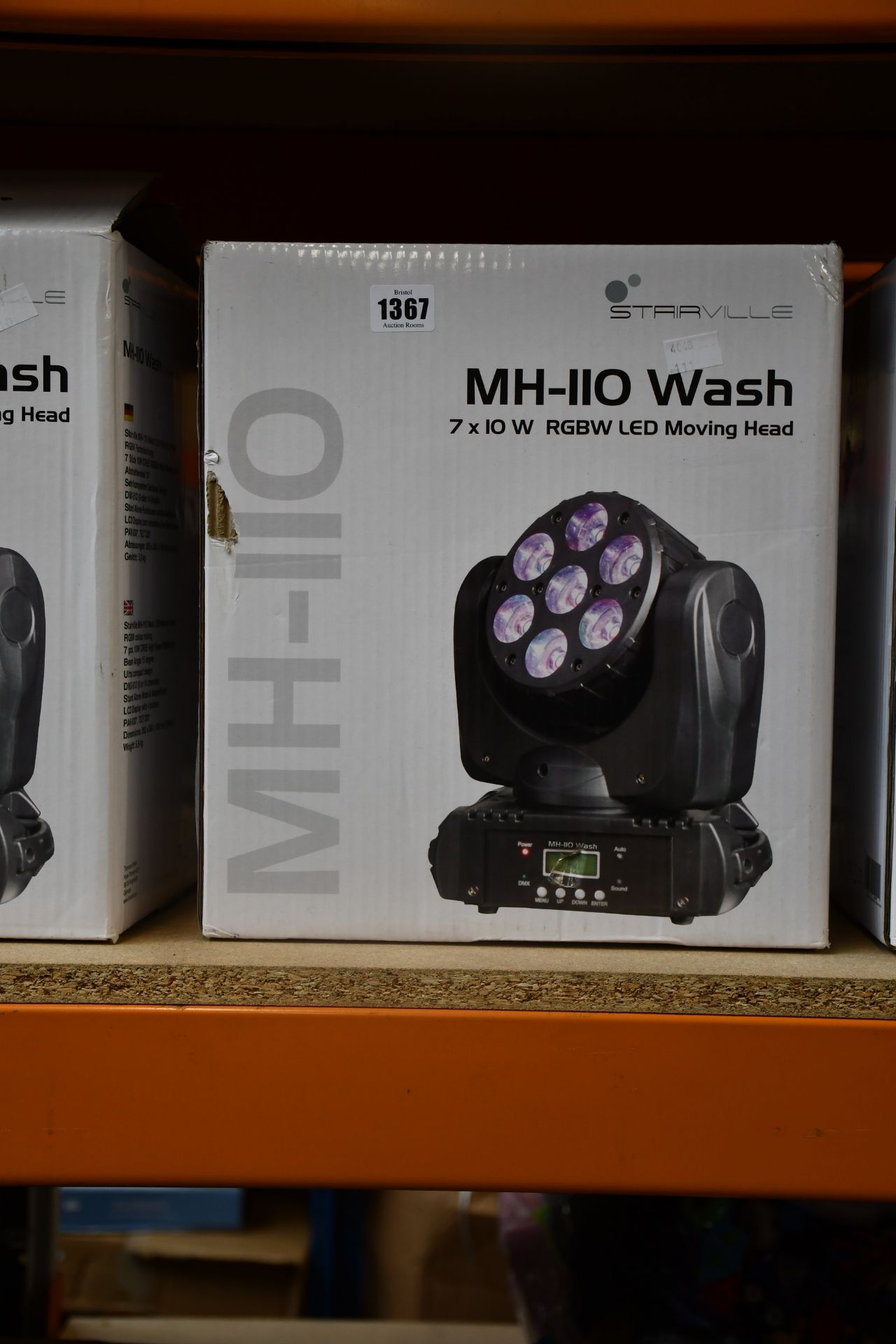 One boxed as new Stairville MH-110 Wash LED Moving Head.