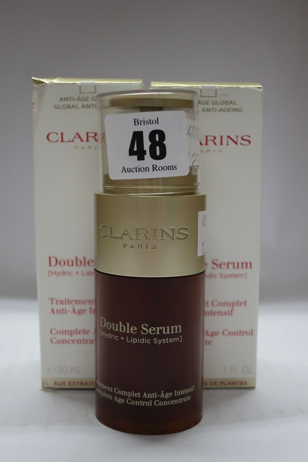 Three Clarins double serum complete age control concentrate (30ml).