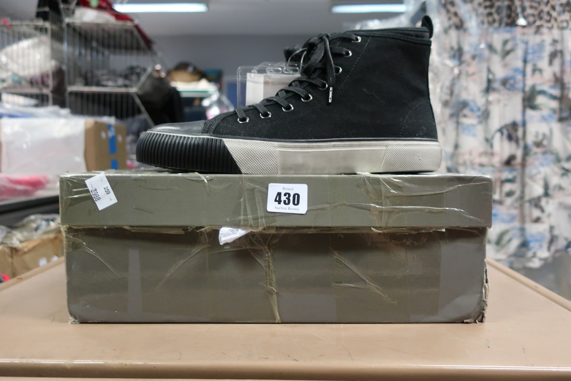 A pair of All Saints Rigg canvas high tops (EU 42 - wear test sample but as new).