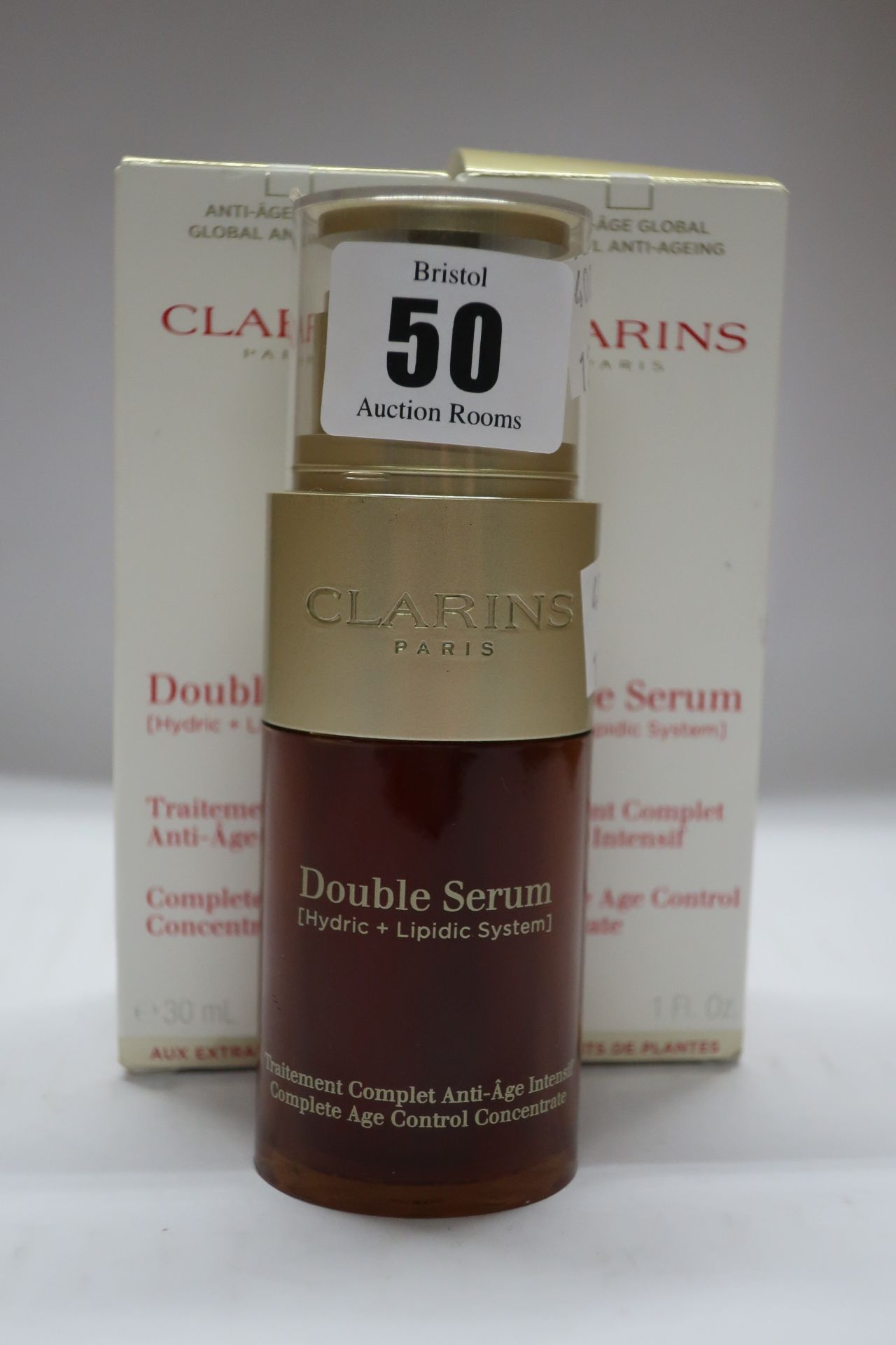 Three Clarins double serum complete age control concentrate (30ml).