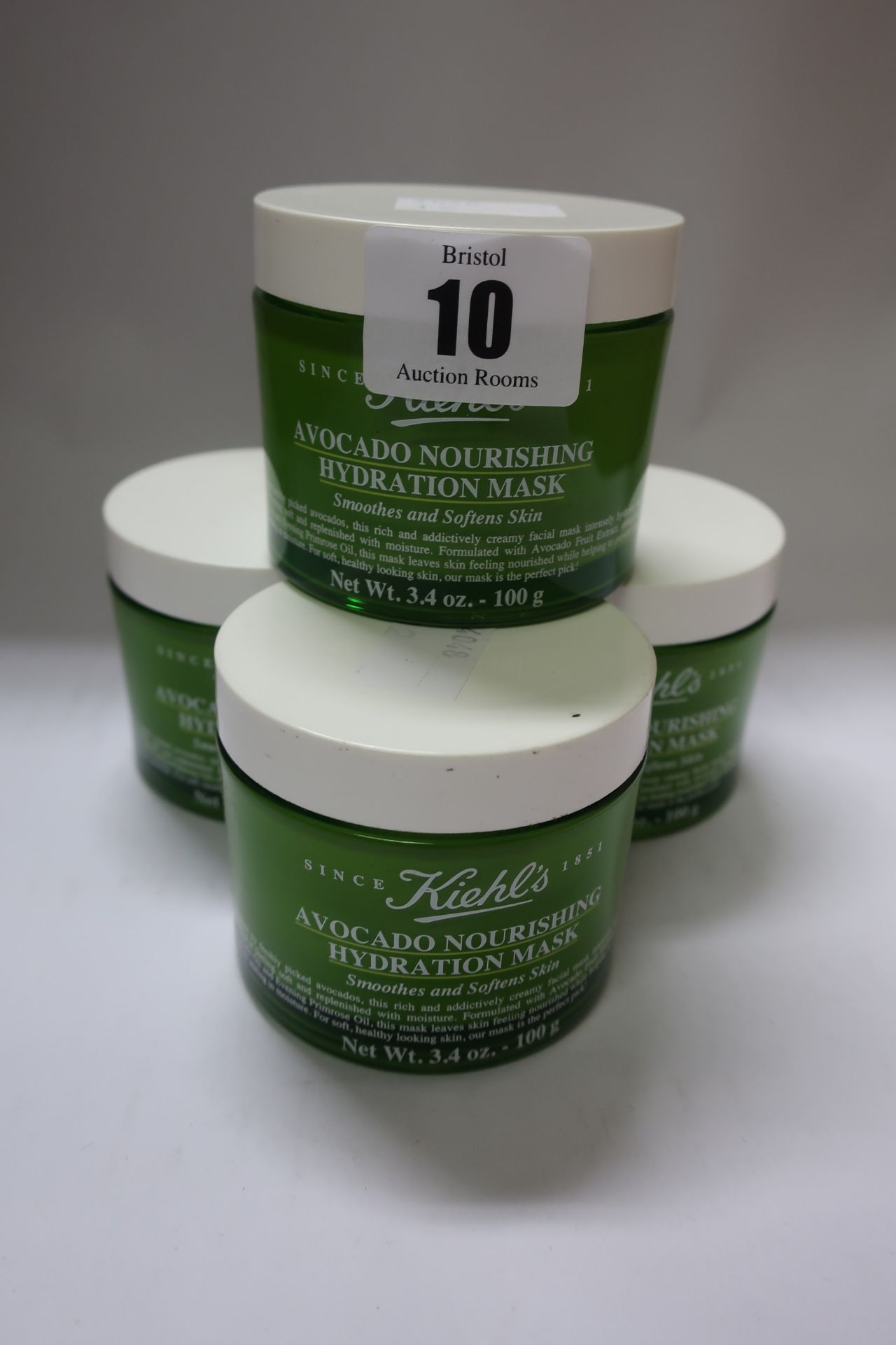 Four as new Kiehl's Avocado Nourishing Hydration masks (100g).