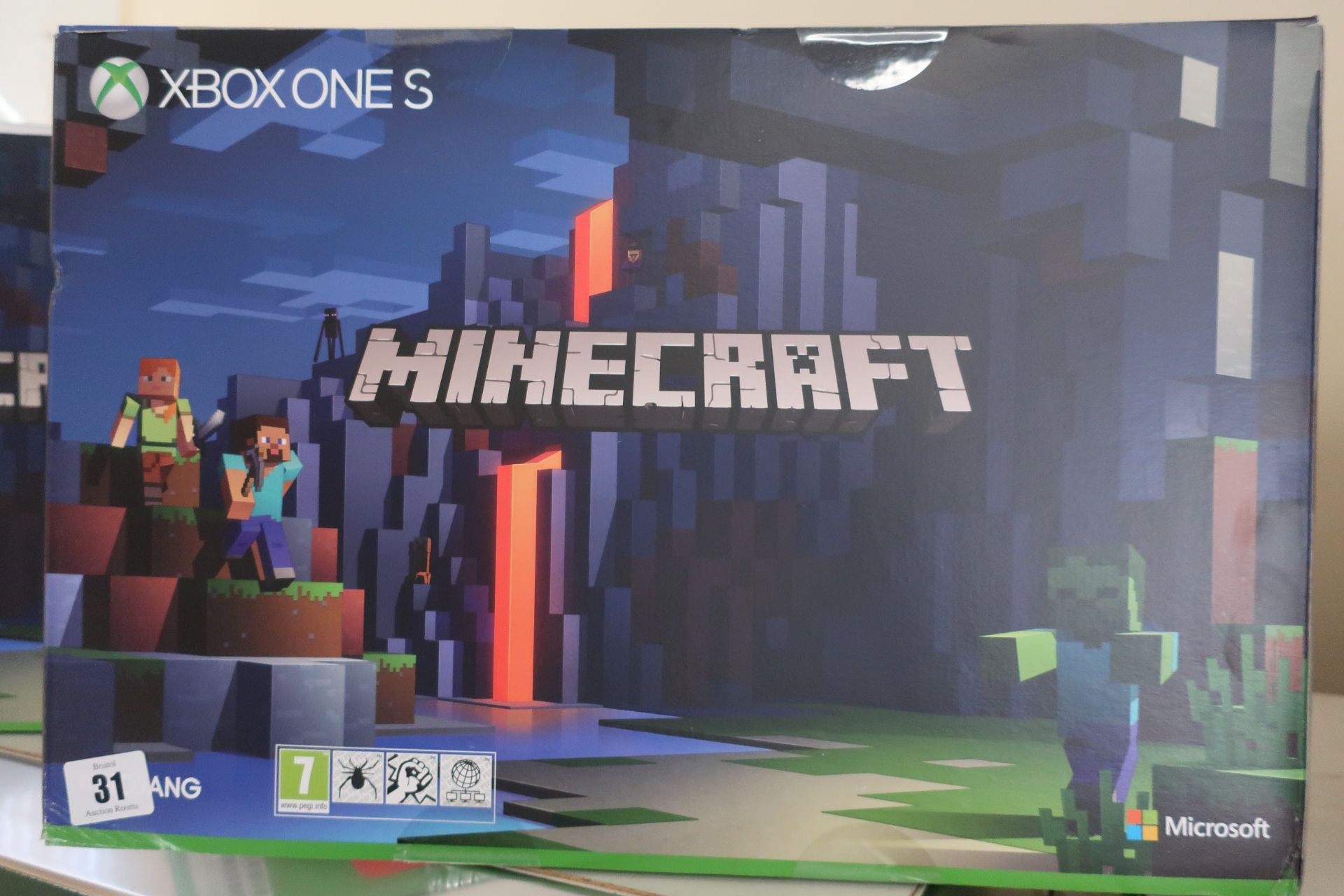 A boxed as new Microsoft Xbox One S Minecraft Limited Edition 1TB Console Bundle (Box sealed).