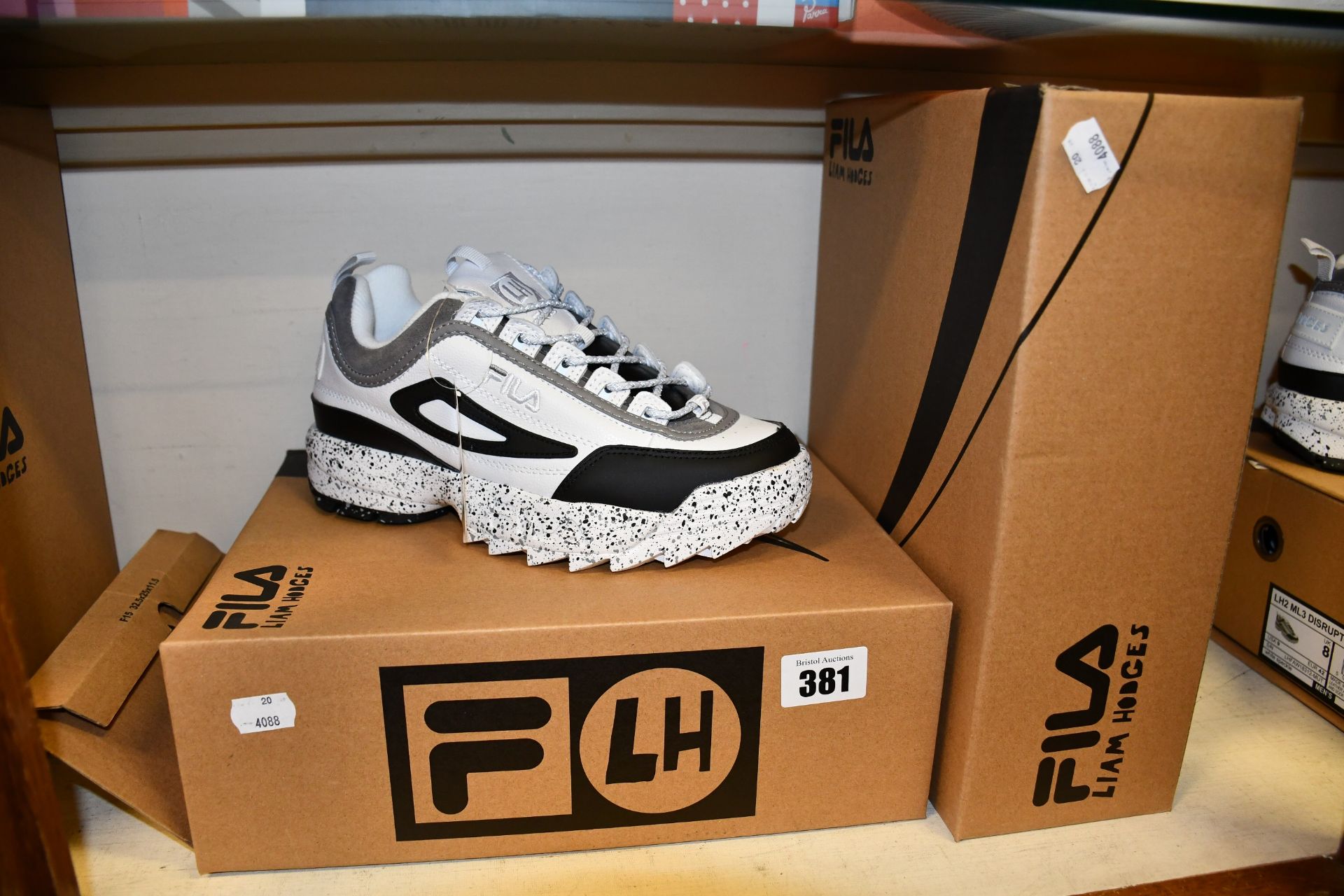 Two pairs of as new Fila LH2 ML3 Disruptor trainers (Both UK 6).