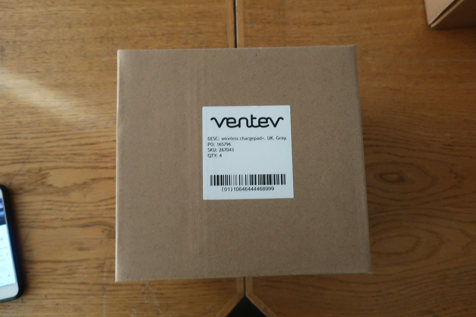 Four boxed as new Ventev 10W QI Wireless Chargepad + in Grey (Product Code:267043).