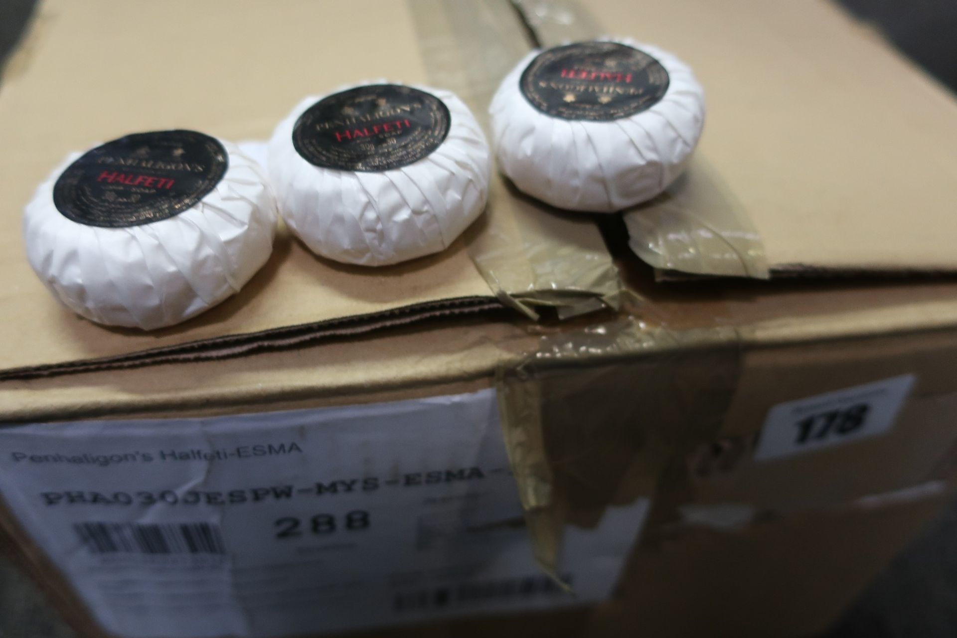 A quantity of as new Penhaligon's Halfeti soaps (288 x 30g).