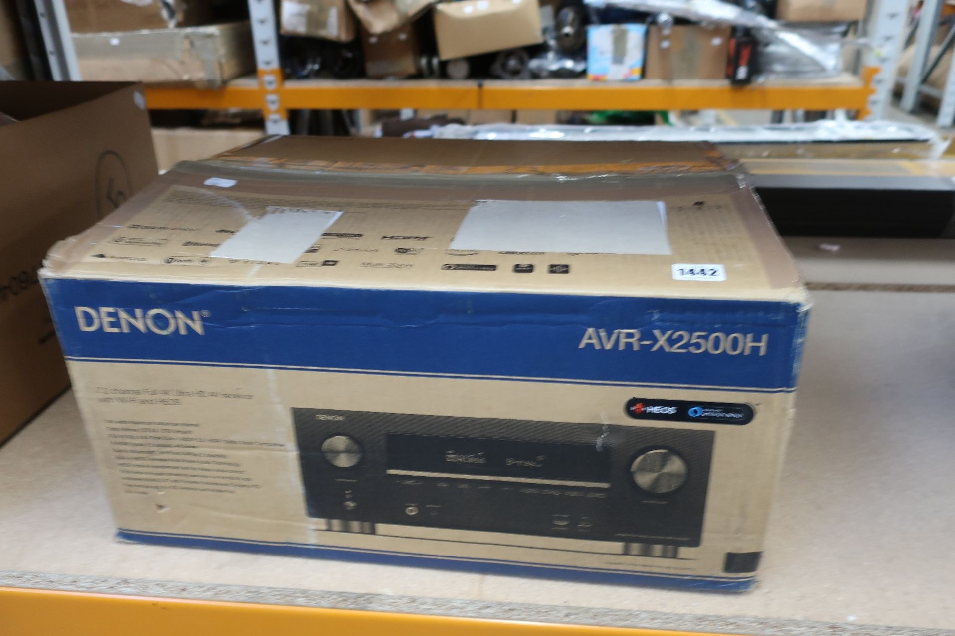 A boxed as new Denon AVR-X2500H 7.2 channel Full 4K Ultra HD AV receiver with Wi-Fi and HEOS (Model: