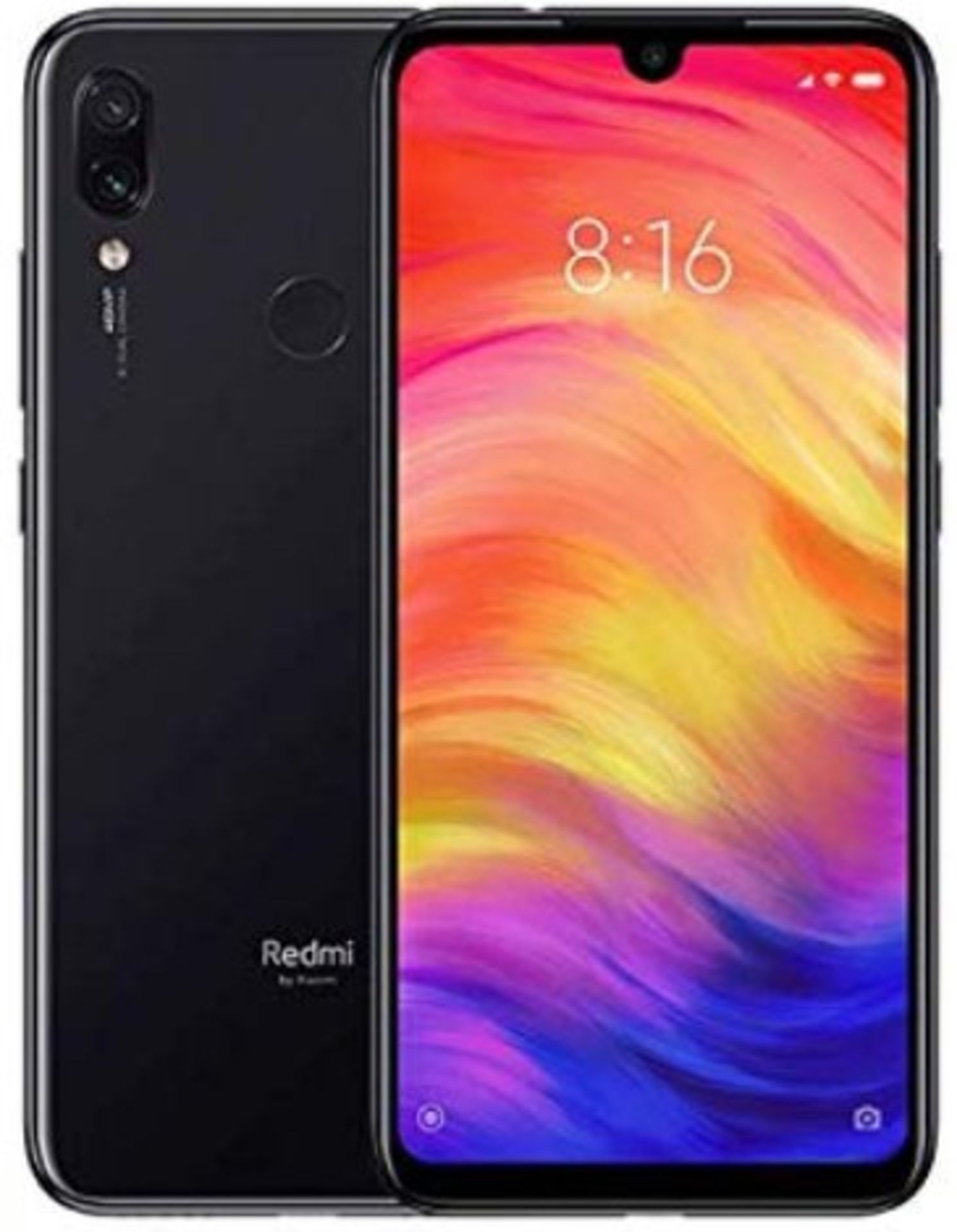A boxed as new Redmi 7 2GB/16GB Eclipse Black Mobile Phone Global Version. Note - requires UK 3-