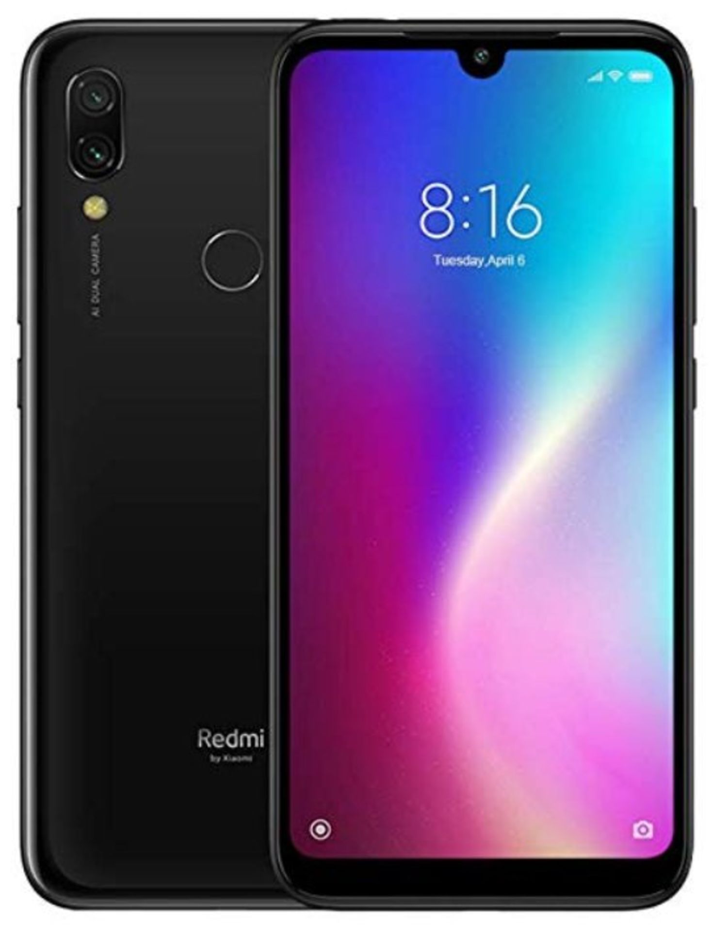 A boxed as new Redmi 7 3GB/64GB Eclipse Black Mobile Phone Global Version. Note - requires UK 3-
