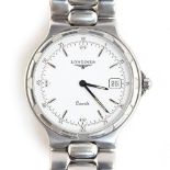 A GENTLEMAN'S STAINLESS STEEL LONGINES CONQUEST WRIST WATCH DATE APERTURE, ORIGINAL BOX. Movement: