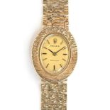A LADIES 9CT GOLD ROLEX PRECISION BRACELET WATCH Weight without movement 21g. DATED 1970