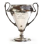 A beaten silver trophy cup, inscribed 'Challenge Cup, Royal Windermere Yacht Club, Small Class