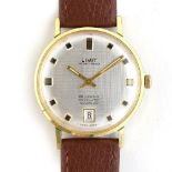 A GENTLEMAN'S STAINLESS STEEL AND GOLD PLATED LIMIT WRIST WATCH CIRCA 1960s, SILVER DIAL, RAISED