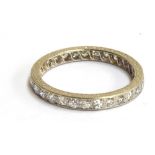 Platinum (tested, no visible mark) eternity ring set with diamonds, size Q, gross weight 3.8g