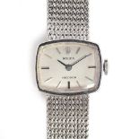 A LADIES 9CT WHITE GOLD ROLEX PRECISION BRACELET WATCH Weight gross 31g DATED 1969, REF 37049