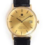 A GENTLEMAN'S 9CT GOLD TISSOT SEASTAR SEVEN WRIST WATCH CIRCA 1960s