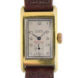 A GENTLEMAN'S STAINLESS STEEL AND GOLD PLATED BUREN GRAND PRIX CIRCA 1950s, SILVERED DIAL, PAINTED