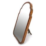 A small mahogany veneer dressing mirror on stand
