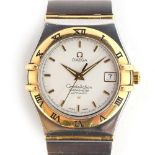 A GENTLEMAN'S STAINLESS STEEL AND 18CT GOLD OMEGA CONSTELLATION BRACELET WATCH Circa 2000